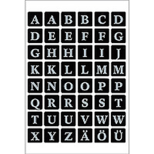 HERMA Letters 13x13mm A-Z film black silver embossed 2 sheets self-adhesive symbol