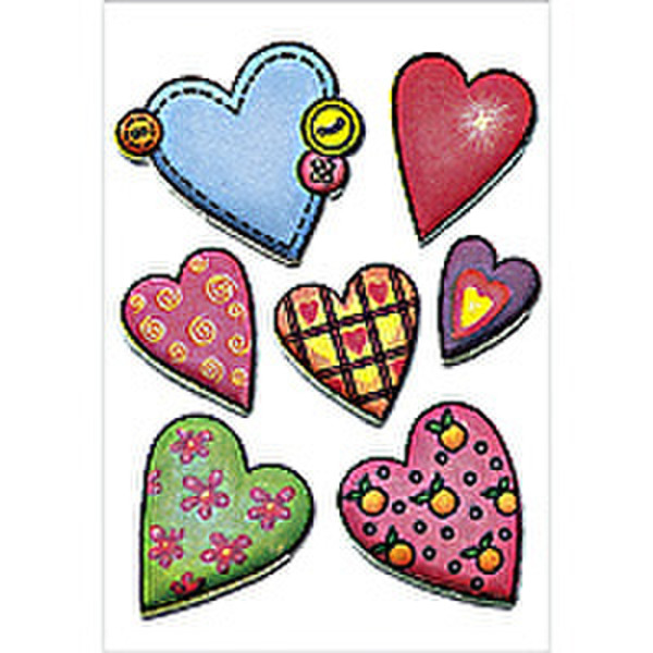 HERMA MAGIC stickers hearts fleece puffy 1 sheet Dekorativer Aufkleber