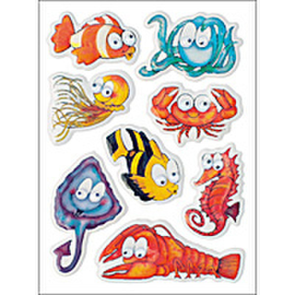 HERMA Schmucketiketten MAGIC colourful sea animals mov. eyes 1 sh. decorative sticker