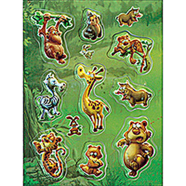 HERMA Decorative labels MAGIC jungle animals pop-up 1sh. Dekorativer Aufkleber