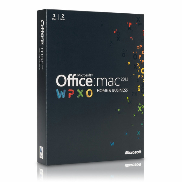 Microsoft Office for Mac Home & Business 2011, 1u, 2xMac, DVD