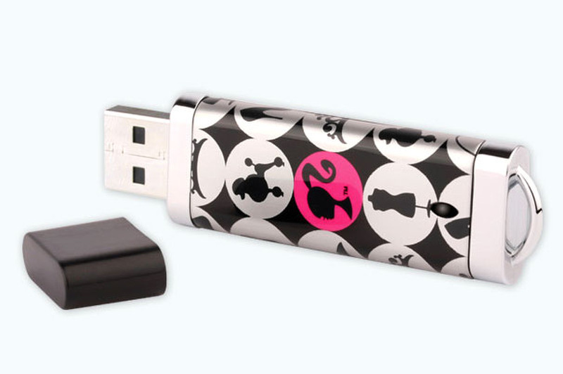 Modecom Barbie Exquisite 8ГБ USB 2.0 Type-A Черный, Cеребряный USB флеш накопитель