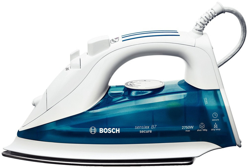 Bosch TDA7673 Dry & Steam iron Palladium soleplate Blau, Weiß Bügeleisen