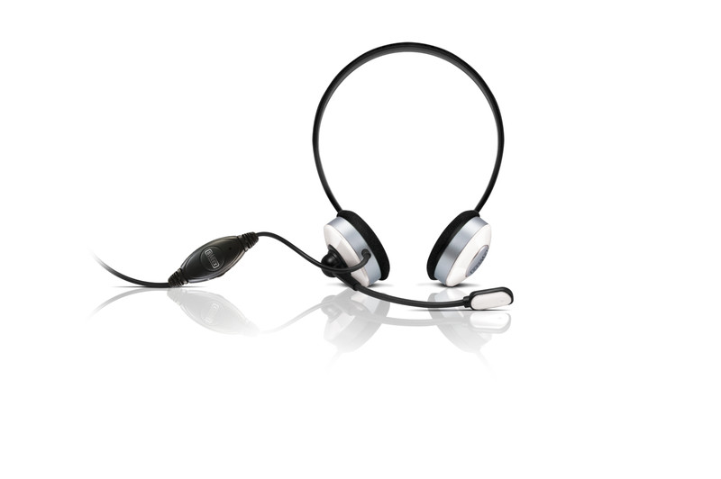 Sweex HM157 Binaural Schwarz, Weiß Mobiles Headset