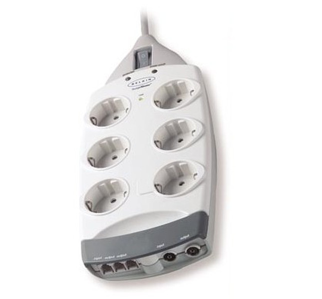 Belkin 6-Socket SurgeMaster Superior Series 6AC outlet(s) 230V 2m Weiß Spannungsschutz