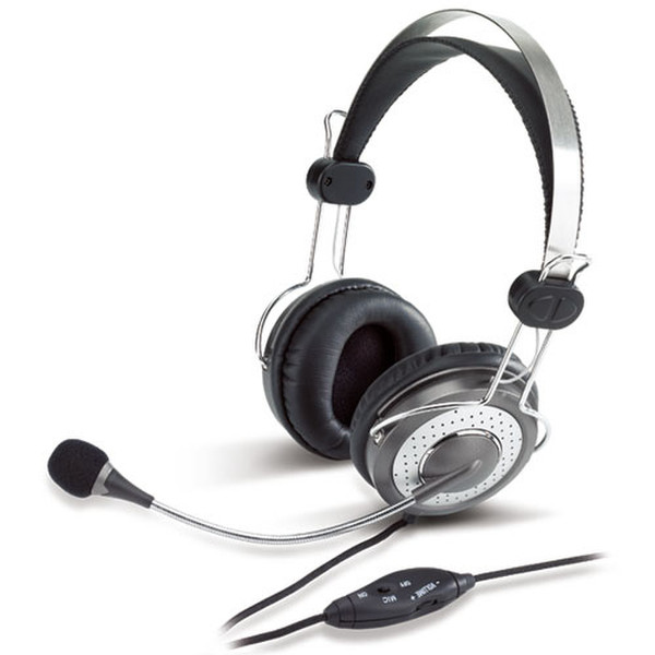 Genius HS-04SU Binaural Head-band Silver headset