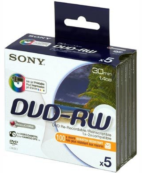 Sony 5 x DVD-RW, 1.4 GB 1.4ГБ DVD-RW 5шт