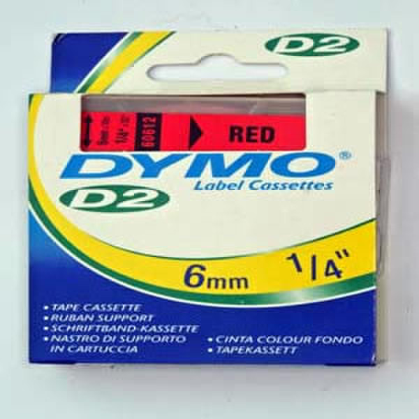 DYMO 6mm Red D2 Tape 60612 D2 label-making tape