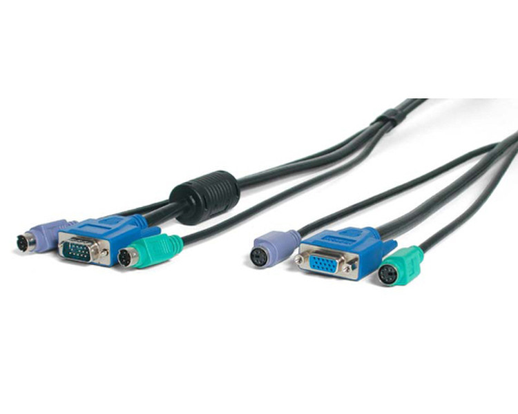 StarTech.com 15 ft Black 3-in-1 PS/2 KVM Extension Cable KVM cable