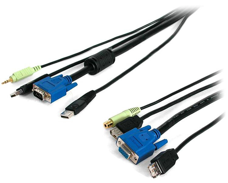 StarTech.com 10 ft Black 4-in-1 USB KVM Extension Cable KVM cable