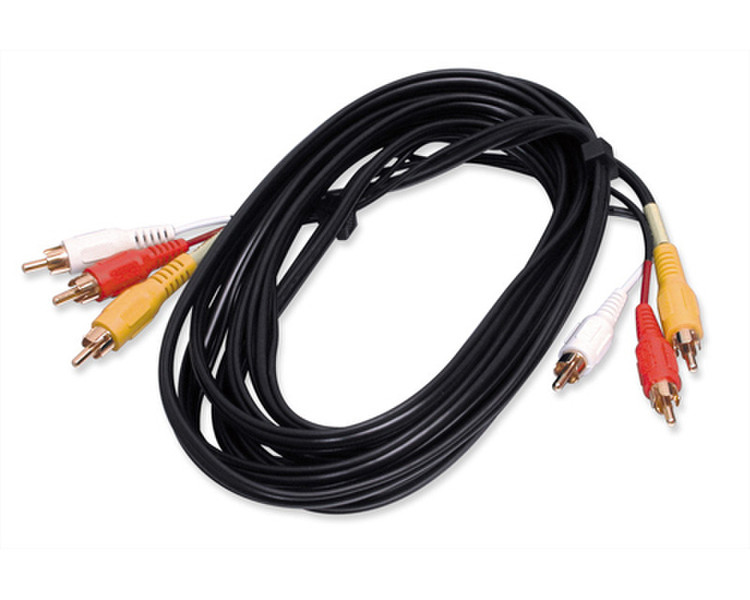 StarTech.com 12 ft. 3-in-1 Composite Audio/Video Cable 3.66м Черный композитный видео кабель