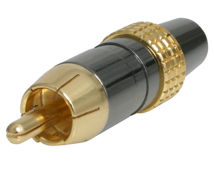 StarTech.com Premium gold plated RCA male connector Черный кабельный разъем/переходник