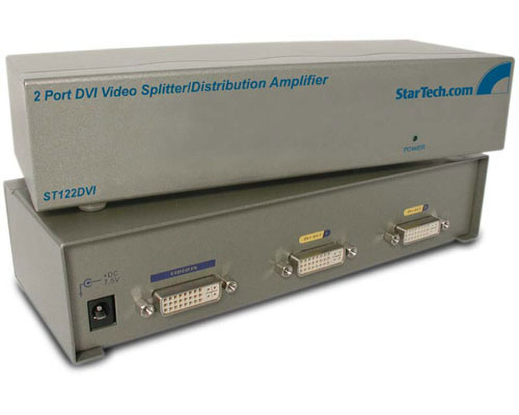 StarTech.com 2 Port DVI Video Splitter DVI-I DVI-I Серый кабельный разъем/переходник