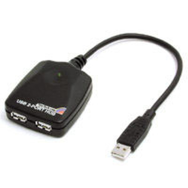 StarTech.com 2 Port USB 1.1 Mini Hub 12Mbit/s Schwarz Schnittstellenhub