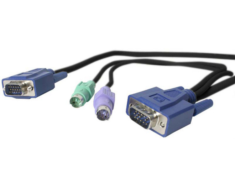 StarTech.com 50 ft Ultra-Thin PS/2 3-in-1 KVM Cable 15m Schwarz Tastatur/Video/Maus (KVM)-Kabel