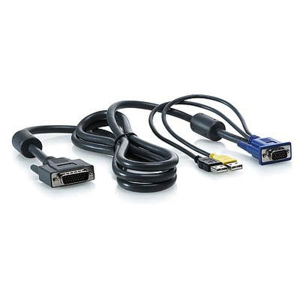 Hewlett Packard Enterprise 1x4 KVM Console 6ft USB Cable 1.82m Schwarz Tastatur/Video/Maus (KVM)-Kabel