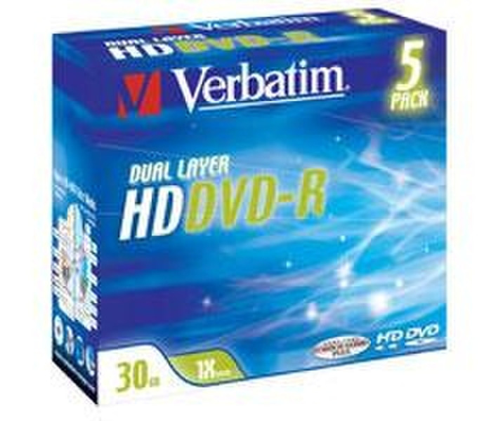 Verbatim 30 GB HD DVD-R Double Layer 5pk 30GB 5pc(s)