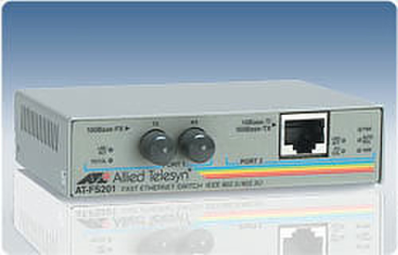 Allied Telesis 2 Port Fast Ethernet Speed/Media Converting Switch 100Mbit/s network media converter