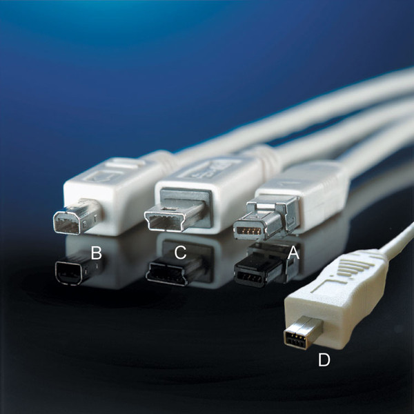 ROLINE USB 2.0 Mini cable, type A to 4pin, Hirose, 1.8m 1.8м USB A Белый кабель USB