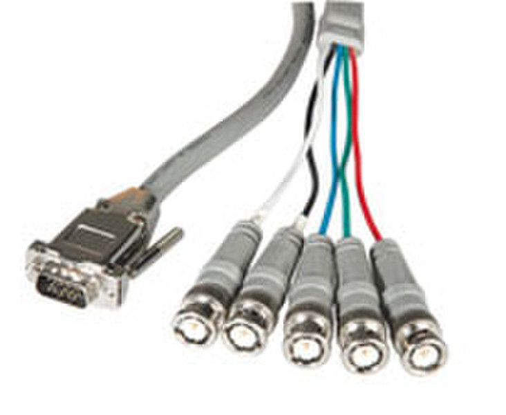 ROLINE BNC Monitor Cable, HD15 M - 5x BNC, 1.8 m 1.8м VGA (D-Sub) Серый
