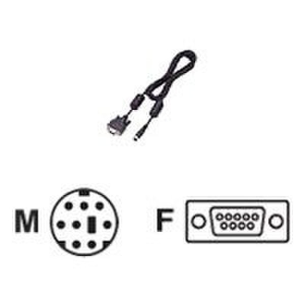 Sanyo Serial mouse Cable DIN 8-pin D-Sub 9-pin Черный кабельный разъем/переходник