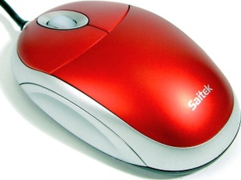 Saitek Desktop Optical Mouse Metallic Red USB Оптический 800dpi Красный компьютерная мышь