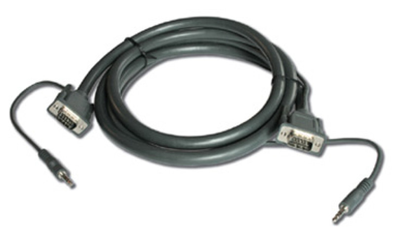 Kramer Electronics 15-pin HD + 3.5mm Audio Cable 0.9м VGA (D-Sub) + 3.5mm VGA (D-Sub) + 3.5mm Черный