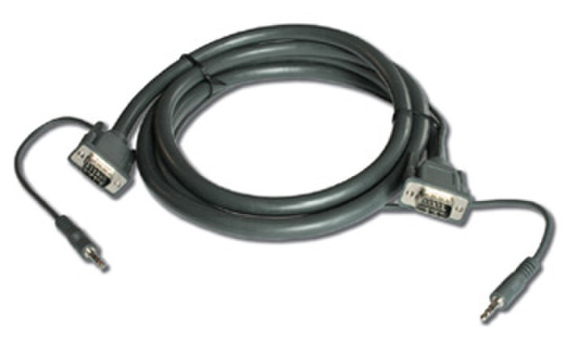 Kramer Electronics 15-pin HD + 3.5mm Audio Cable 3m VGA (D-Sub) + 3.5mm VGA (D-Sub) + 3.5mm Schwarz