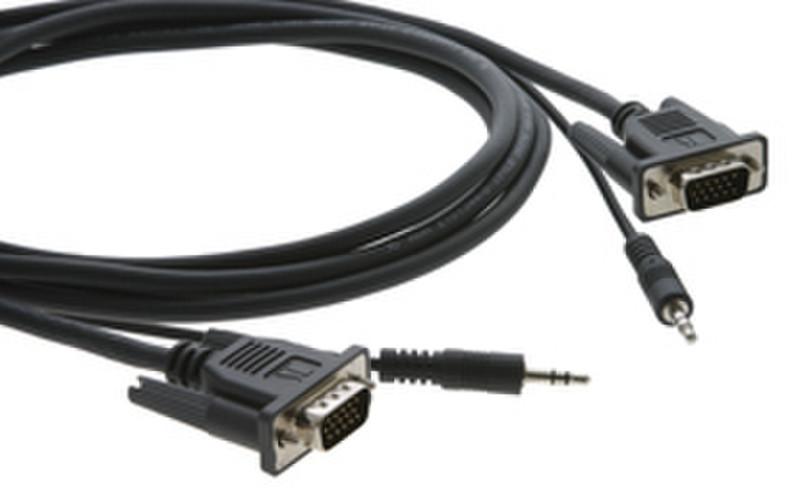Kramer Electronics 15-pin HD + 3.5mm Audio Micro Cable 3м VGA (D-Sub) + 3.5mm VGA (D-Sub) + 3.5mm Черный