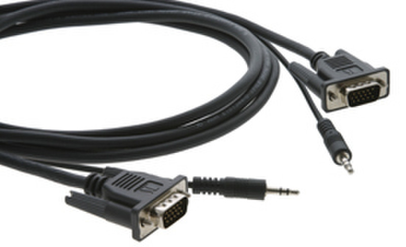 Kramer Electronics 15-pin HD + 3.5mm Audio Micro Cable 3m VGA (D-Sub) + 3.5mm VGA (D-Sub) + 3.5mm Black