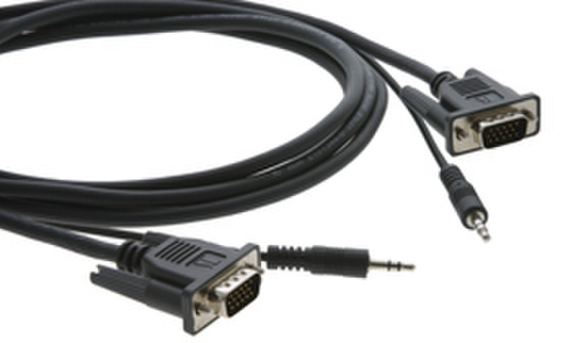 Kramer Electronics 15-pin HD + 3.5mm Audio Micro Cable 1.8m VGA (D-Sub) + 3.5mm VGA (D-Sub) + 3.5mm Schwarz