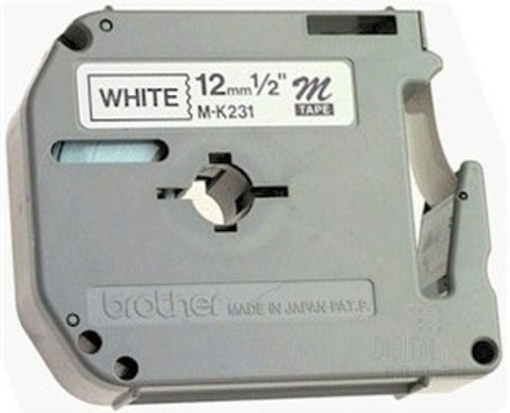 Brother M-K231S Black on white M label-making tape