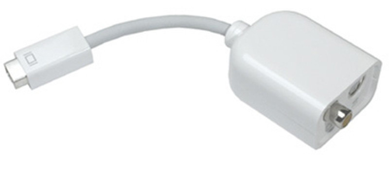 Apple Mini DVI to Video Adapter mini DVI S-video, RCA Белый кабельный разъем/переходник