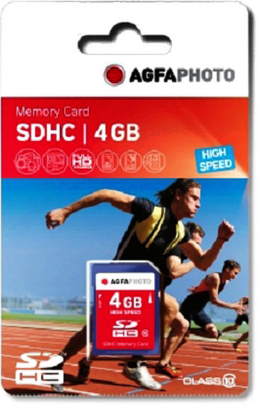 AgfaPhoto 4GB SDHC 4ГБ SDHC MLC Class 10 карта памяти