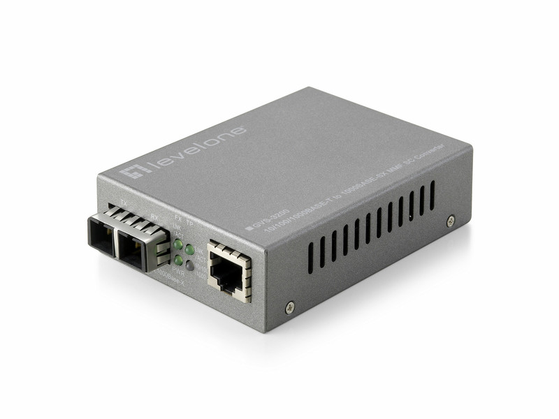 LevelOne GVS-3200 1000Mbit/s Multi-Modus Grau Netzwerk Medienkonverter