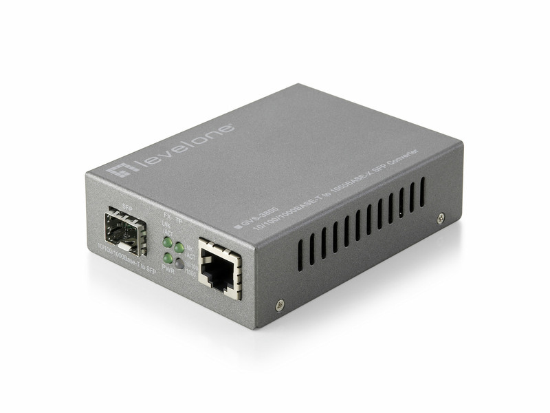 LevelOne GVS-3800 1000Mbit/s Grau Netzwerk Medienkonverter