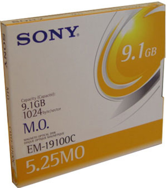 Sony EM19100 Magnet Optical Disk 9,1GB Media 9165MB 5.25