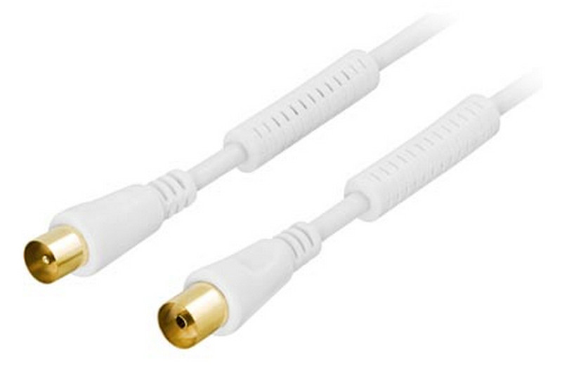 Deltaco AN-102 2m IEC 169-2 ha IEC 169-2 ho White coaxial cable