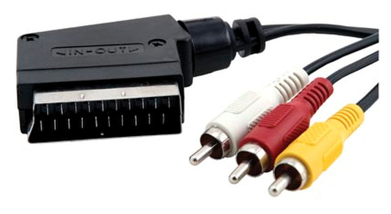 Deltaco AV-23 1.5m 3 x RCA SCART (21-pin) Multicolour video cable adapter