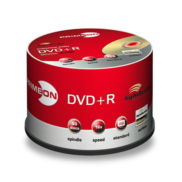 Primeon 02-100-225 4.7GB DVD+R 50Stück(e) DVD-Rohling