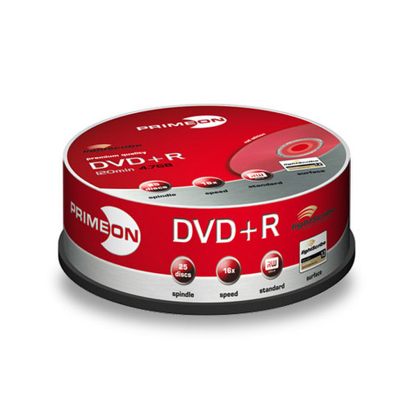 Primeon 02-100-230 4.7GB DVD+R 25Stück(e) DVD-Rohling