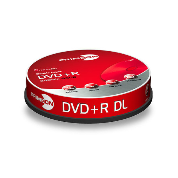 Primeon 02-100-513 8.5GB DVD+R DL 10Stück(e) DVD-Rohling
