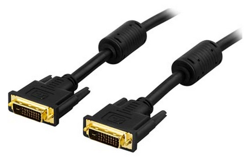 Deltaco DVI-600B 3m DVI-D DVI-D Black DVI cable