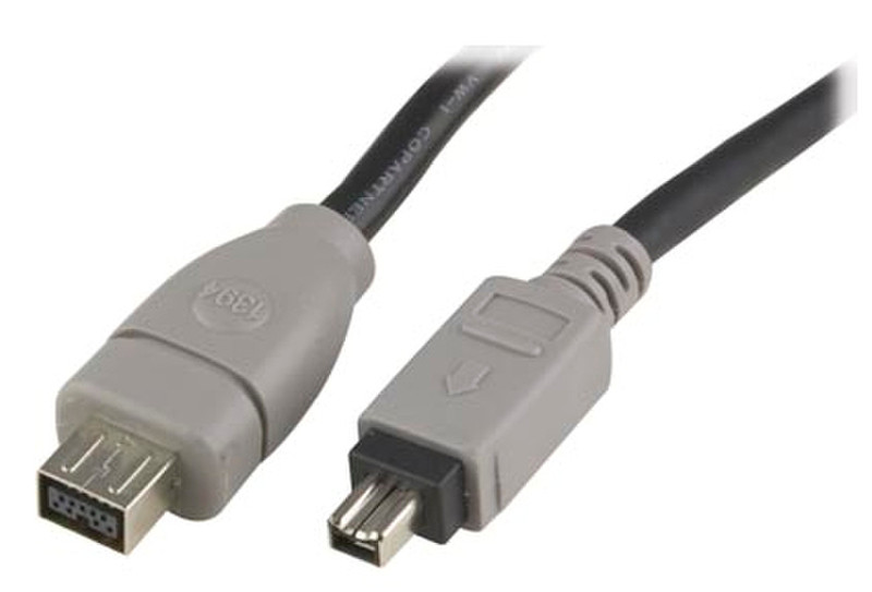 Deltaco FW-92-K 2m Black firewire cable