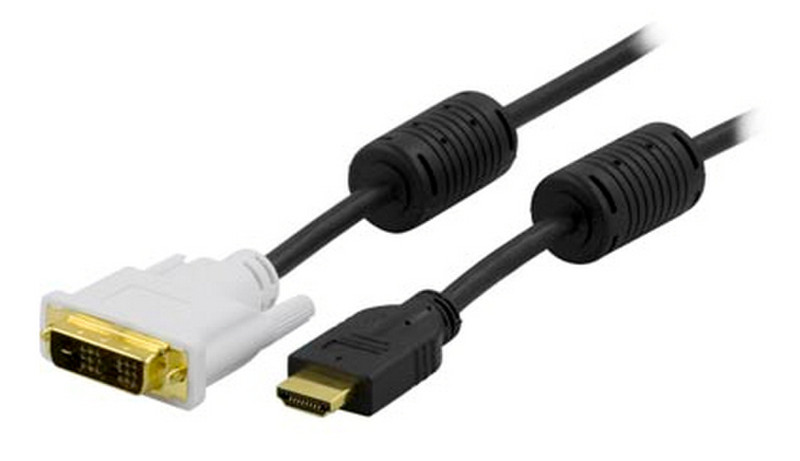Deltaco HDMI-112 2м HDMI Черный, Белый адаптер для видео кабеля