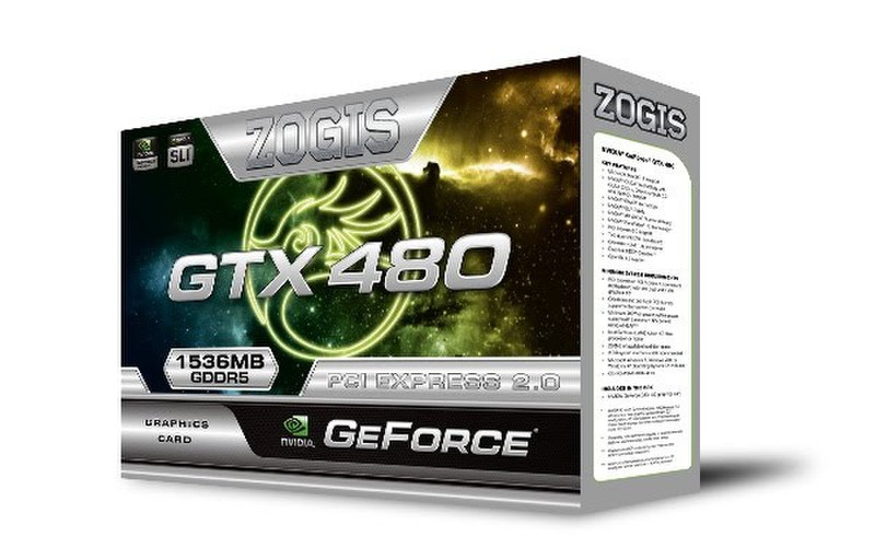Zogis GeForce GTX480 GeForce GTX 480 1.5ГБ GDDR5 видеокарта