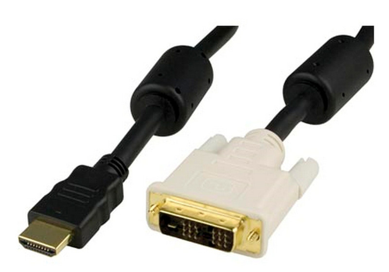 Deltaco HDMI-112-K 2м HDMI Черный, Белый адаптер для видео кабеля