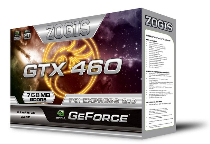 Zogis GeForce GTX460 GeForce GTX 460 GDDR5 видеокарта