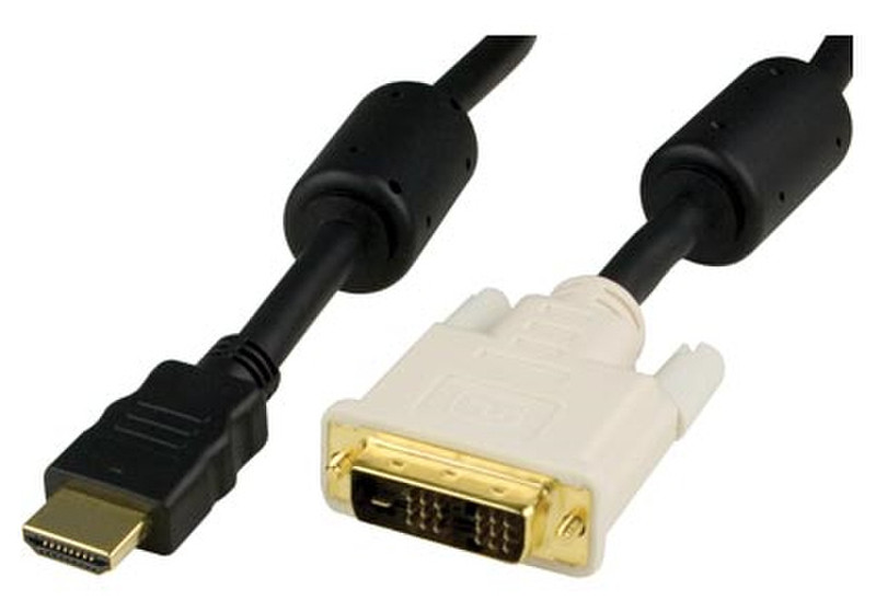 Deltaco HDMI-117-K 10m HDMI Schwarz, Weiß Videokabel-Adapter
