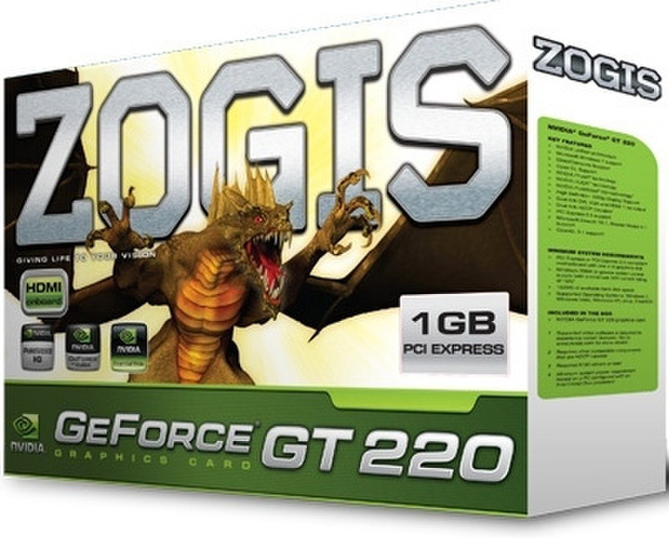 Zogis GeForce GT220 GeForce GT 220 1GB GDDR2 graphics card